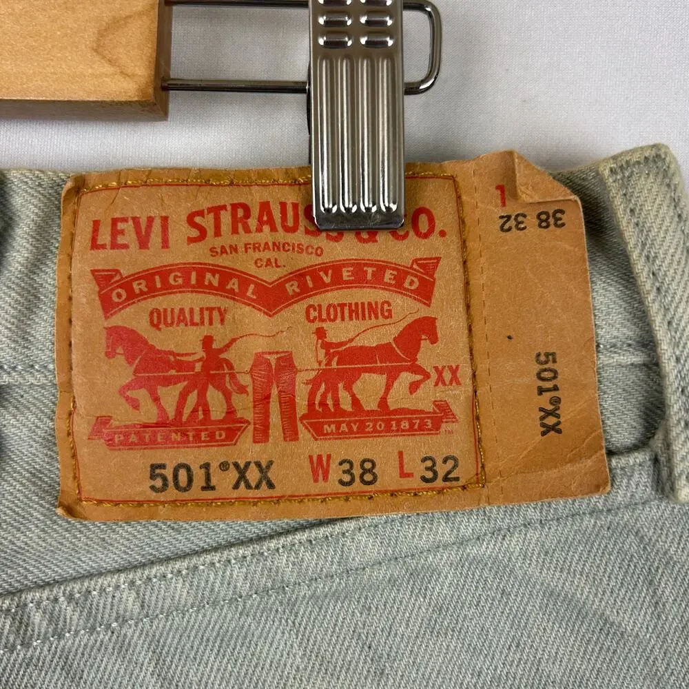 Levi's 501xx Fade Blue Gray Regular Fit Men's Size 38x32 (Tailored to 36x28)